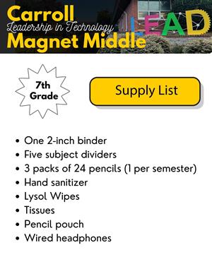 7th Grade Supply List